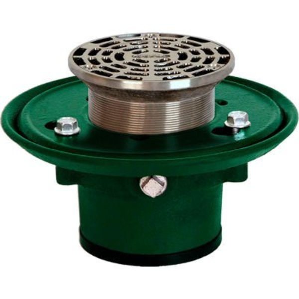 Josam Company Josam 30003-5A-Z 3" No-Hub Floor Drain Body w/5" Round Nikaloy Strainer 30003-5A-Z